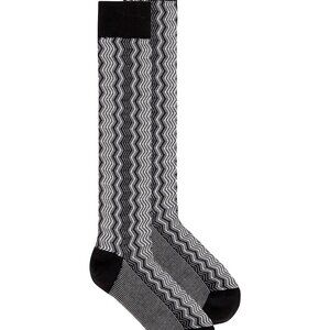 New Missoni Socks in Multi black white pattern office business dress suit mid